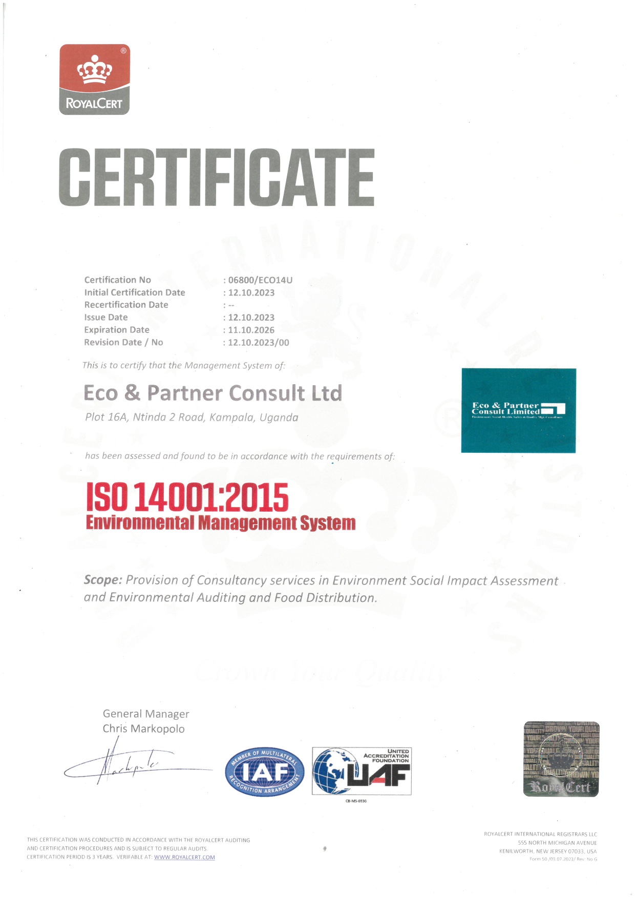 About | Eco & Partner Consult Limited